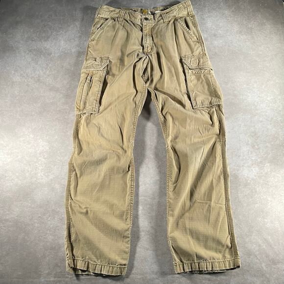 Carhartt Logo Patch Tan Relaxes Fit Cargo Workwear Pants - Picture 2 of 7